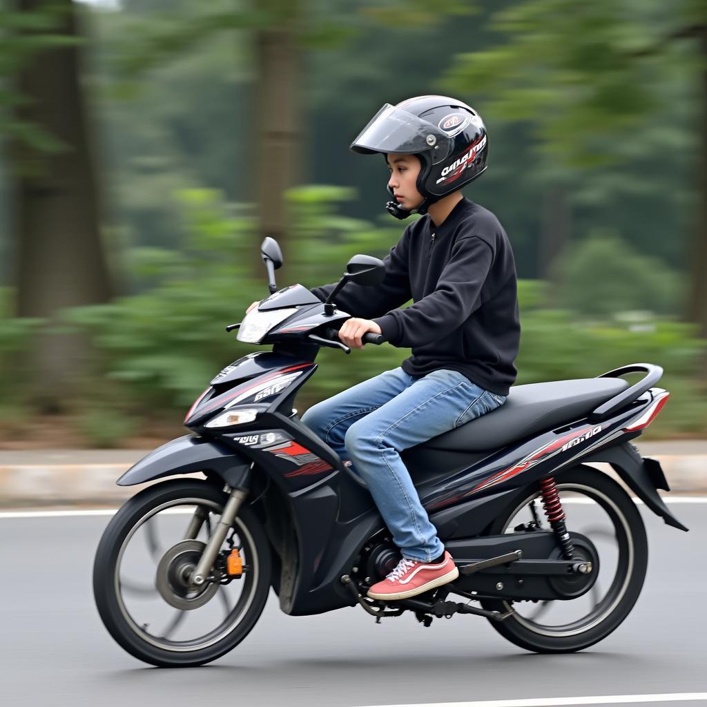 Người vi phạm giao thông lái xe máy 110cc khi chưa đủ tuổi và không có giấy phép lái xe, đối mặt với mức phạt nghiêm khắc